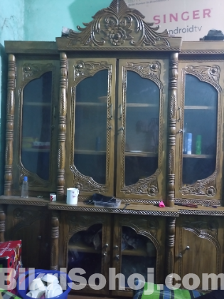 চিটাগাং এর সেগুন কাঠের ২পার্টের শোকেস